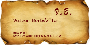Velzer Borbála névjegykártya